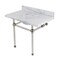 Fauceture 36" x 22" Carrara Marble Vanity Top with Clear Acrylic Console Legs, Carrara Marble/Polished Nickel KVPB3630MA6 - alternate 1